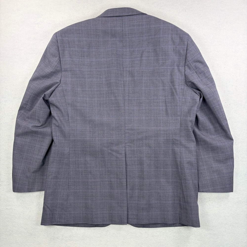Jos A Bank Mens Gray Glen Plaid Blue Accent 2 Piece Pleated Suit 42R 36x30 - Picture 6 of 15